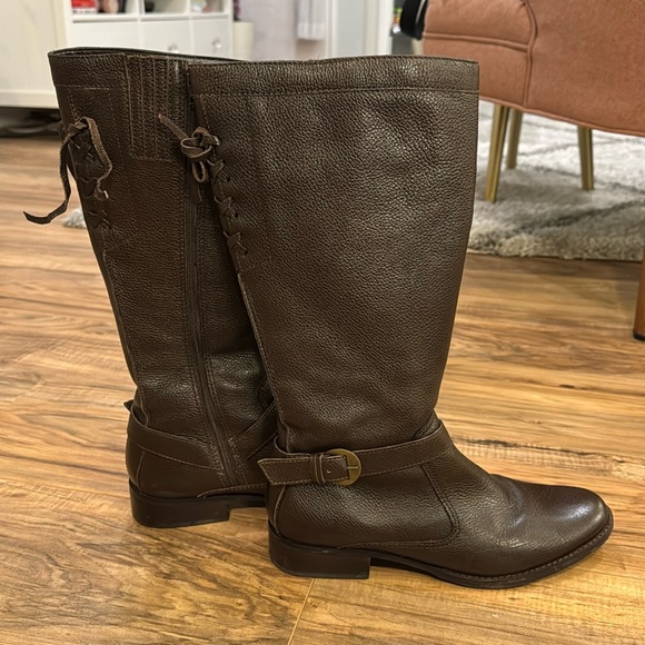 Naturalizer “Rancher” Brown Leather Riding Boots - Picture 2 of 8